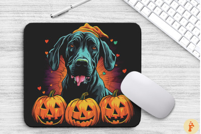 Pop Art Great Dane Dog With Pumpkins