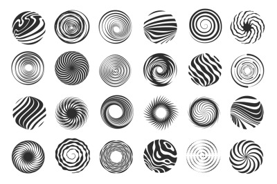 Swirl figure. Spiral abstract movement and hypnotic vortex, whirl and