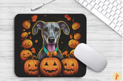 Pop Art Smiling Whippet Dog With Pumpkin