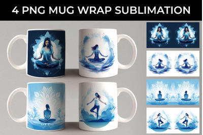 Tranquil Aura - Mindful Yoga Mug Wrap Sublimation Bundle