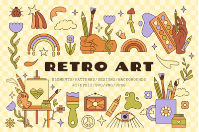 Retro Art | Clipart + patterns
