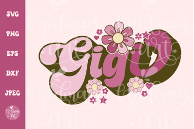 Gigi retro floral SVG PNG, Gigi PNG, Retro mama Svg, Gigi Shirt svg