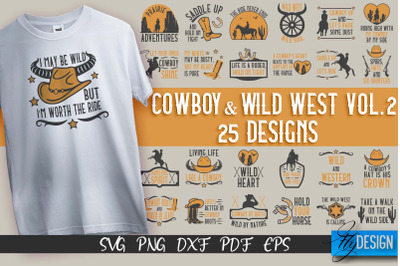 Cowboy &amp; Wild West SVG | Western SVG Design | Cowboy T-Shirt Design v2