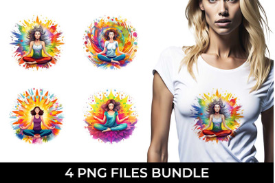 Empowerment Burst - Confident Yoga T-Shirt Sublimation Bundle