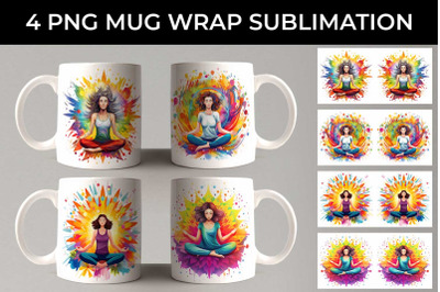 Empowerment Burst - Confident Yoga Mug Wrap Sublimation Bundle