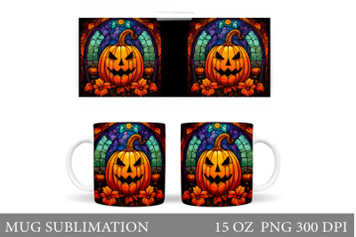 Halloween Mug Sublimation. Scary Pumpkin Mug Design