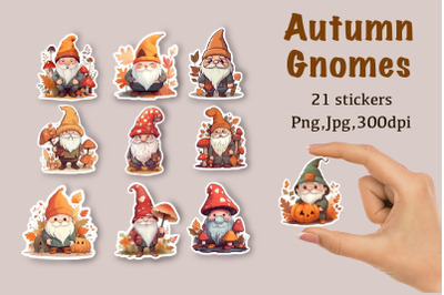 Set of stickers &quot;Autumn gnomes
