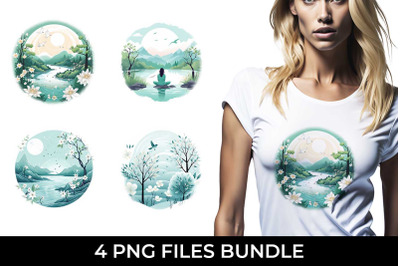 Harmony of Mindfulness - Tranquil T-Shirt Sublimation Bundle