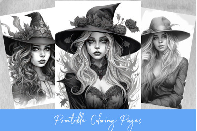 Witch girl coloring pages
