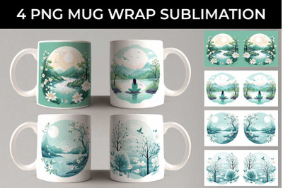 Harmony of Mindfulness - Tranquil Mug Wrap Sublimation Bundle