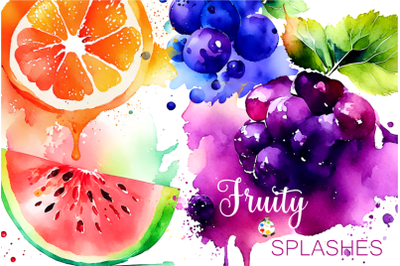 Fresh Fruity Splashes - Transparent Watercolor Ink