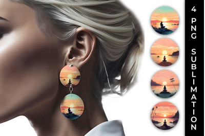 Sunset Serenity - Yoga Earrings Sublimation Bundle
