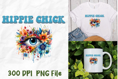 Hippie Chick Eye Rainbow Flower