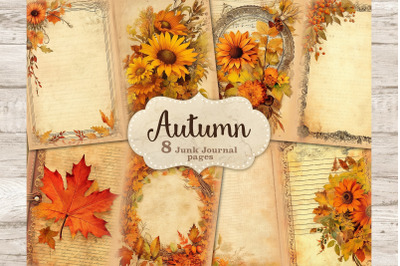 Autumn Junk Journal Pages | Fall Digital Art