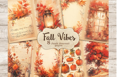 Fall Vibes Junk Journal Paper | Autumn Art Journal
