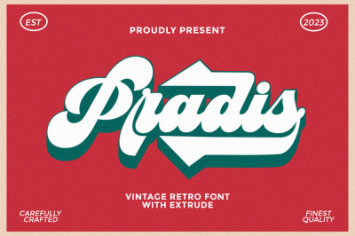 Vintage Retro Font - Pradis