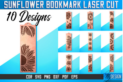 Sunflower Bookmark Laser Cut SVG | &amp;nbsp;Bookmark Laser Cut SVG Design | CN