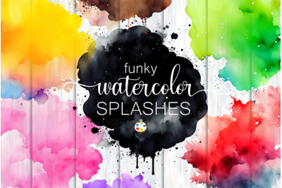 Funky Watercolor Splashes - Transparent Textures