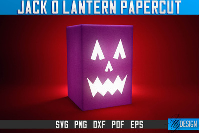 Jack-o- Lantern Papercut SVG | Halloween Lantern SVG | Night Light