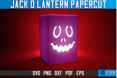 Jack-o- Lantern Papercut SVG | Halloween Lantern SVG | Night Light