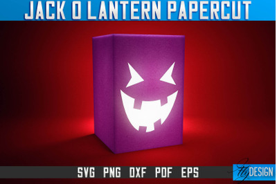 Jack-o- Lantern Papercut SVG | Halloween Lantern SVG | Night Light