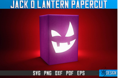 Jack-o- Lantern Papercut SVG | Halloween Lantern SVG | Night Light