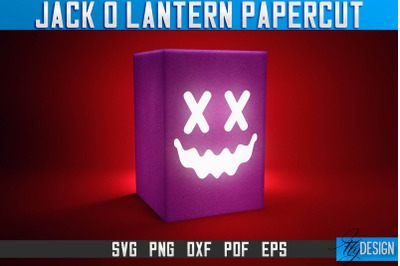 Jack-o- Lantern Papercut SVG | Halloween Lantern SVG | Night Light