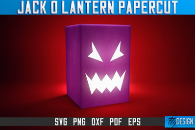 Jack-o- Lantern Papercut SVG | Halloween Lantern SVG | Night Light Des