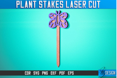 Plant Stakes Laser Cut SVG Bundle | Laser Flower Stakes SVG Design |