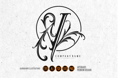 Modern twist contemporary Y letter monogram logo outline