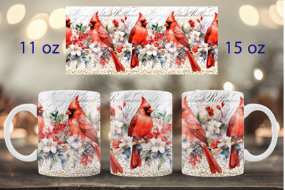 Winter mug wrap design Forest animal sublimation Christmas