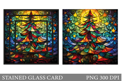 Stained Glass Card Design. Stained Glass Christmas Tree Card