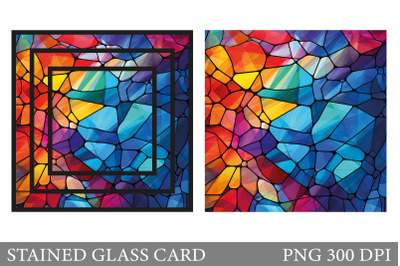 Stained Glass Abstraction Card Sublimation