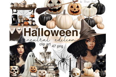 Neutral Halloween Witch Fashion Clipart for Sublimation &amp; Commercial U