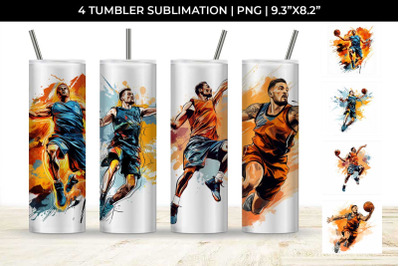 Slam Dunk Spectacle: Basketball Player&#039;s Playoff Glory Tumbler Design