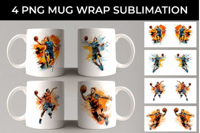 Slam Dunk Spectacle: Basketball Player&#039;s Playoff Glory Mug Wrap Sublim