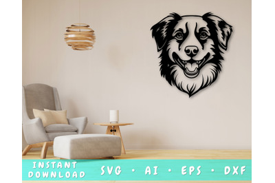 Australian Shepherd Laser SVG Cut File&2C; Australian Shepherd Glowforge