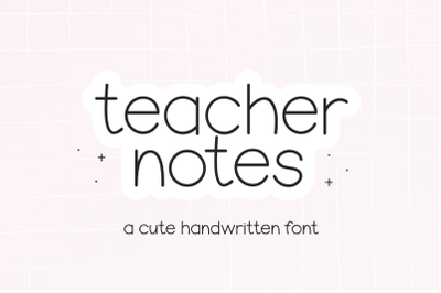 Teacher Notes - Cute Handwriting Font