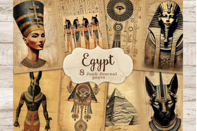 Egypt Junk Journal Pages | Printable Scrapbook Paper Set