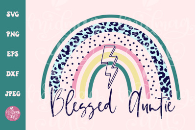 Blessed Auntie rainbow SVG, Aunt cut file