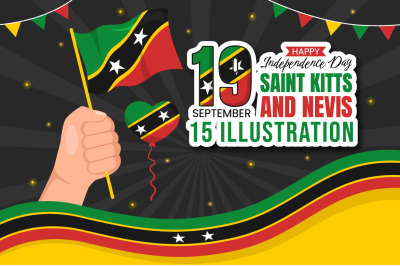 15 Independence Day Saint Kitts and Nevis Illustration