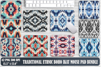 Traditional Ethnic Boho Ikat Mouse Pad Design