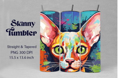 3D Graffiti Cartoon Devon Rex Cat