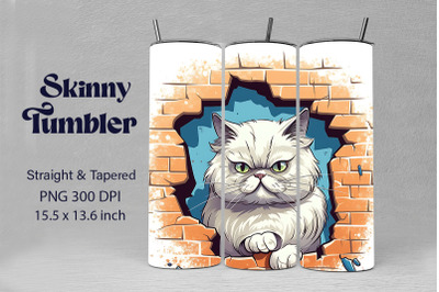 3D Graffiti Cartoon Persian Cat