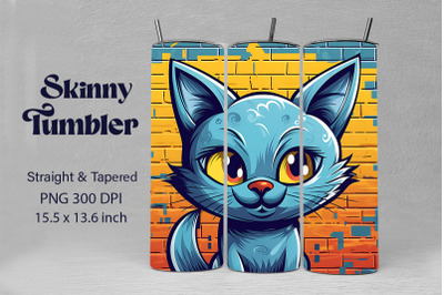 3D Graffiti Cartoon Russian Blue Cat