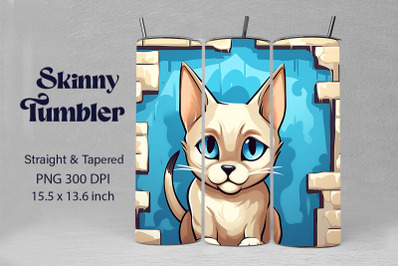 3D Graffiti Cartoon Tonkinese Cat