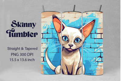 3D Graffiti Cartoon Tonkinese Cat