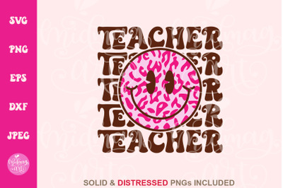 Retro Teacher smiley SVG, teacher cut file
