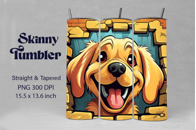 3D Graffiti Happy Golden Retriever Dog