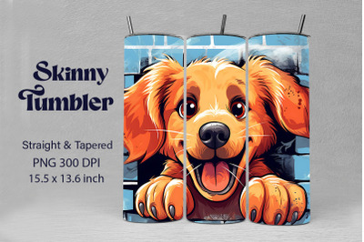 3D Graffiti Happy Golden Retriever Dog